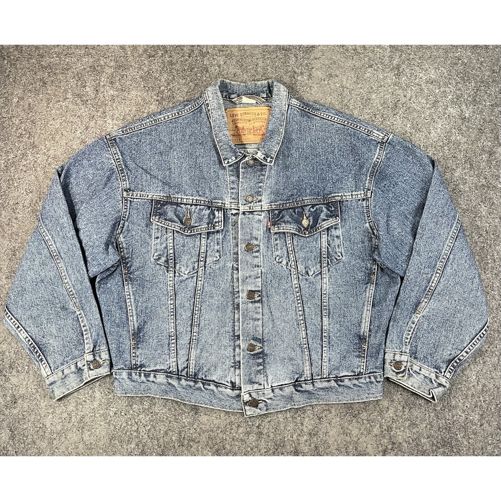 Vintage Levis Denim Jacket Mens Large Trucker Jean Coat 70598 4891 90s Classic